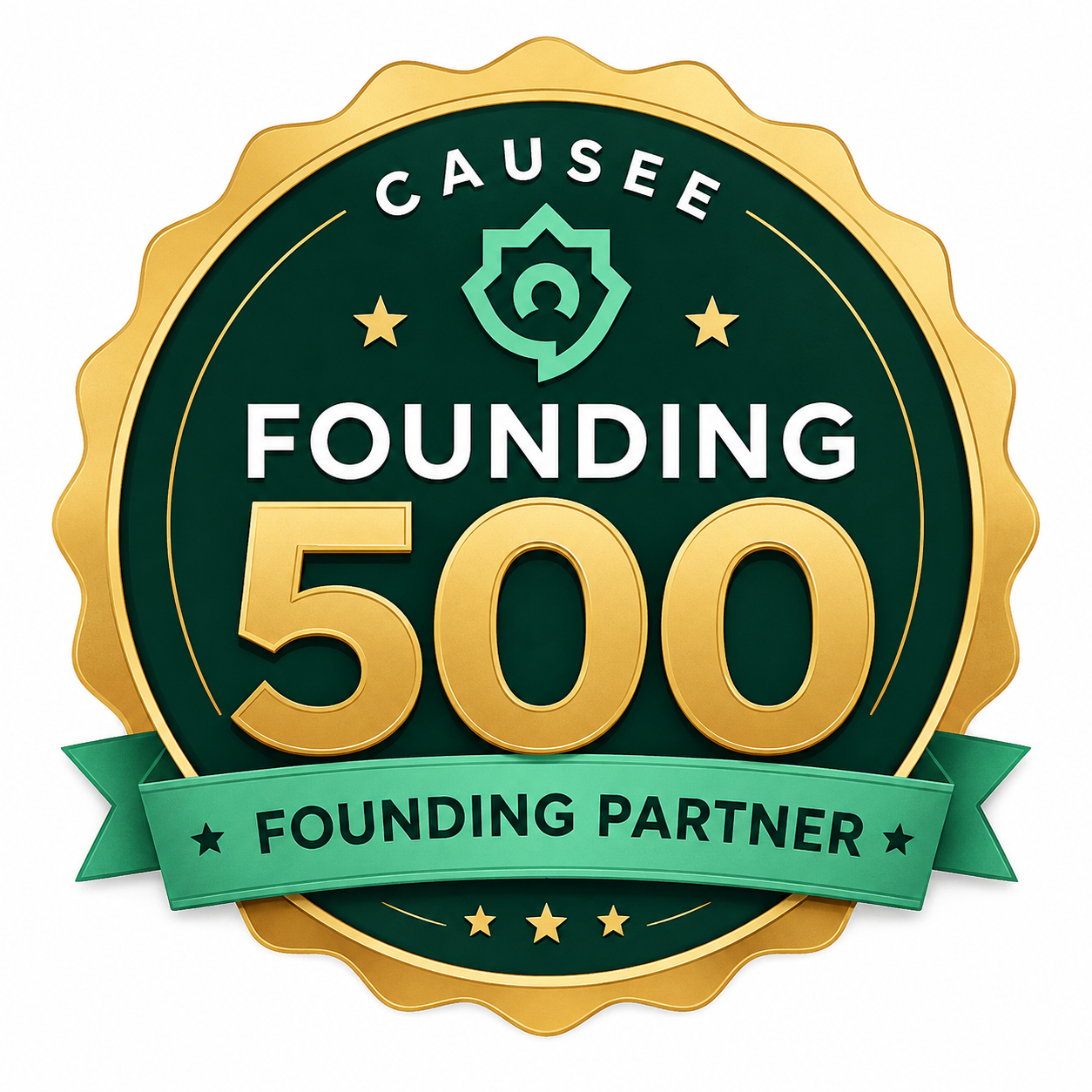 Causee Founding 500 badge